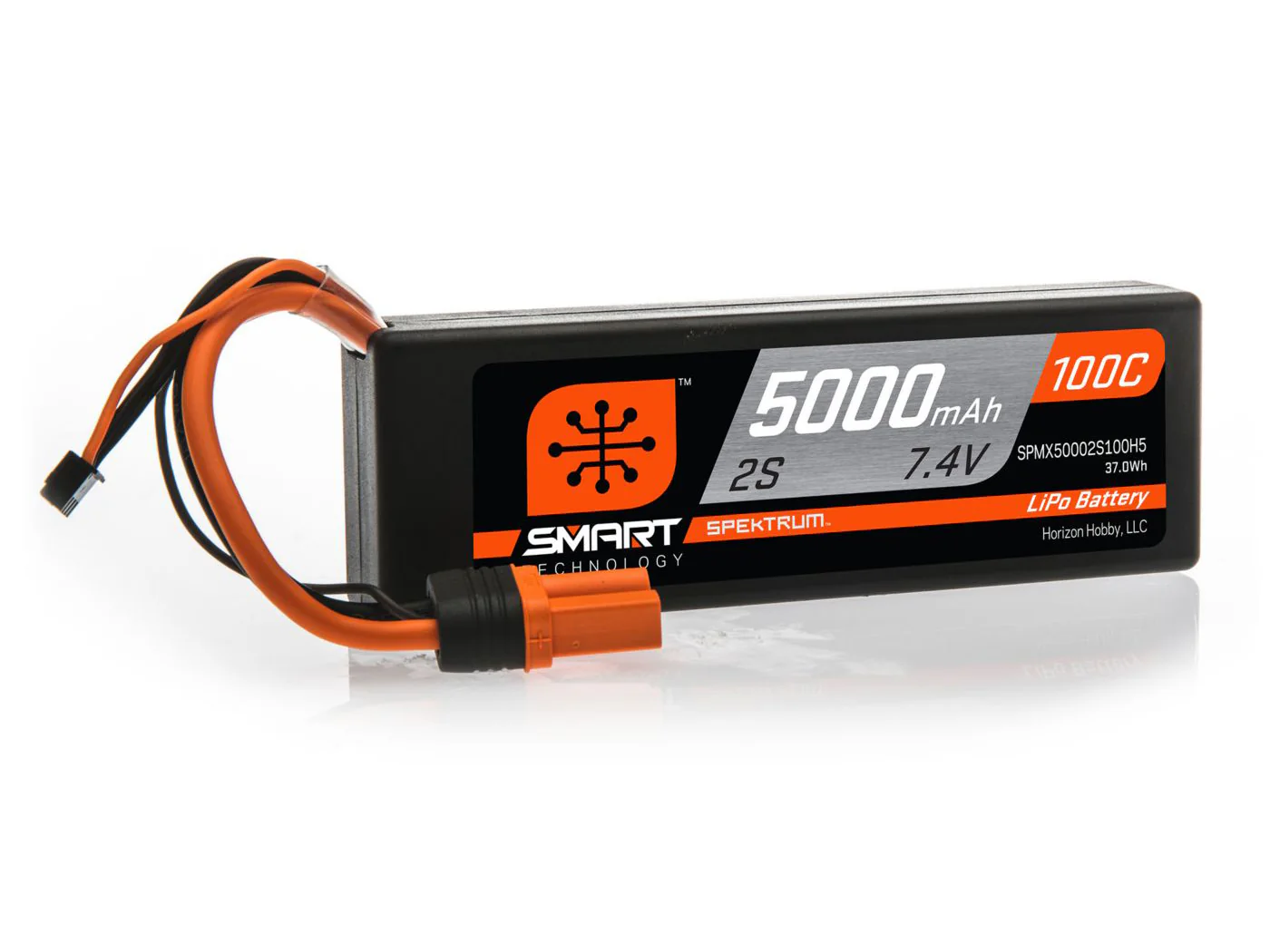 Spektrum 5000mAh 2S 7.4V 100C Smart LiPo Hardcase IC5 SPMX50002S100H5