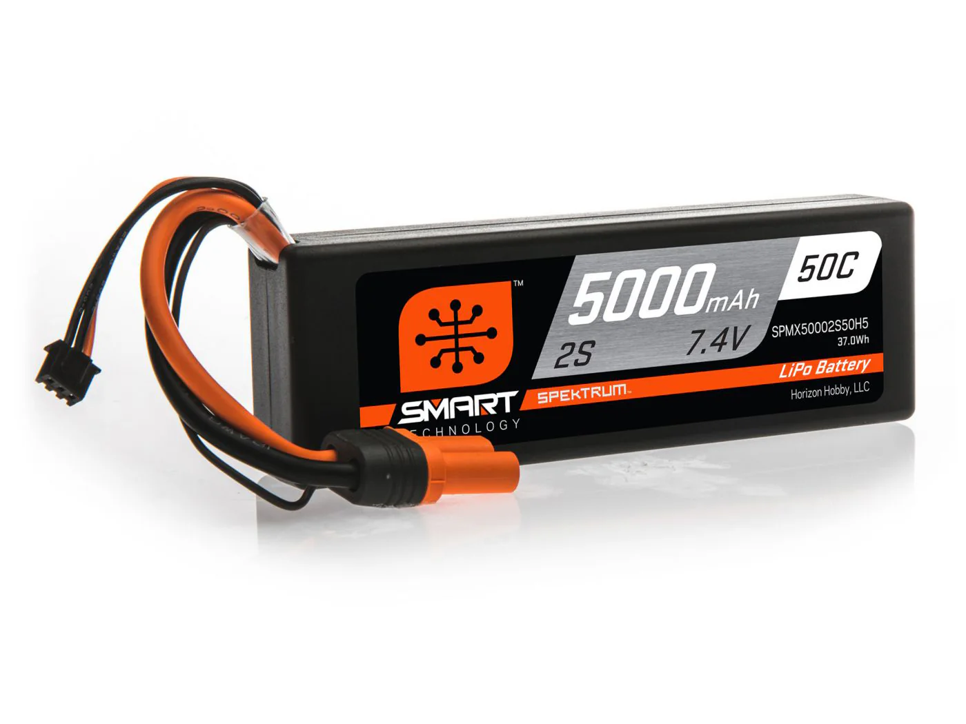 Spektrum 5000mAh 2S 7.4V 50C Smart LiPo Hardcase IC5 SPMX50002S50H5
