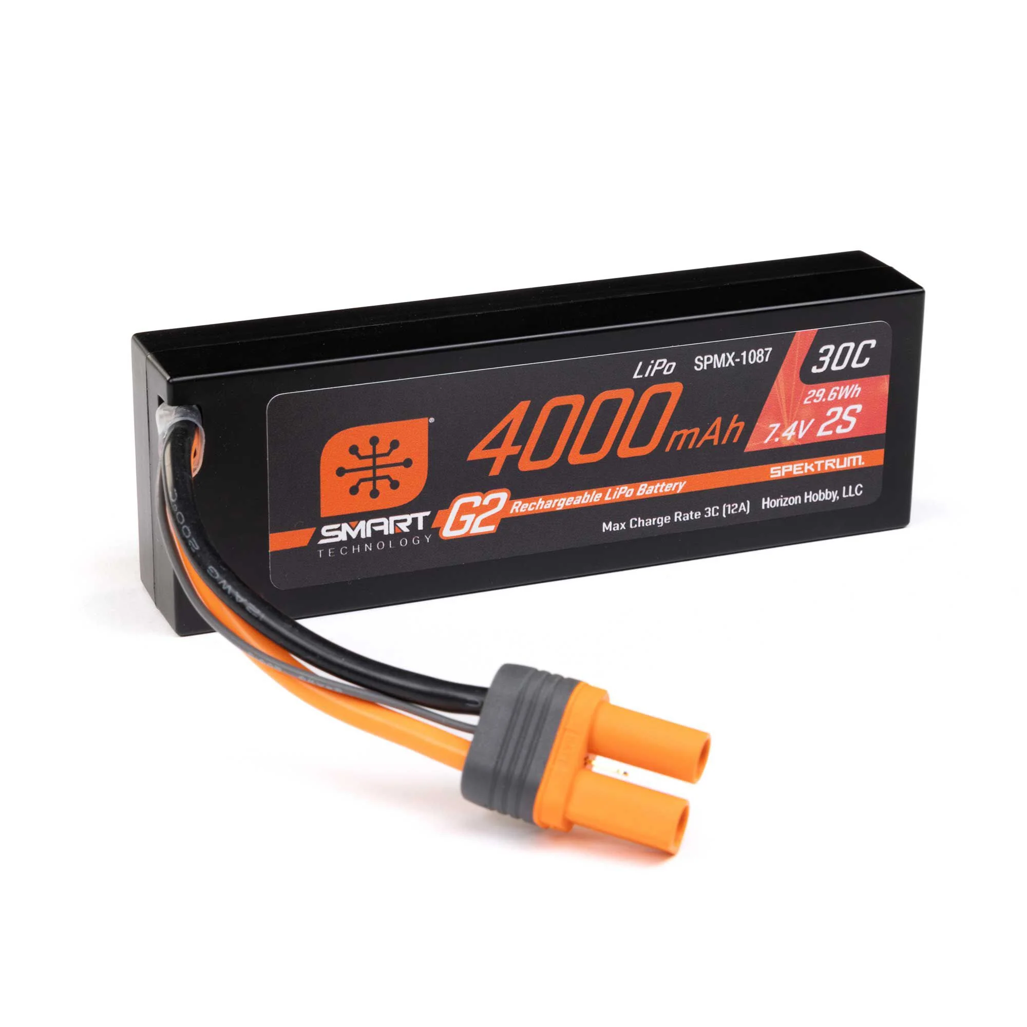 Spektrum 7.4V 4000mAh 2S 30C Smart G2 Hardcase LiPo Battery: IC5 SPMX-1087 - Image 2