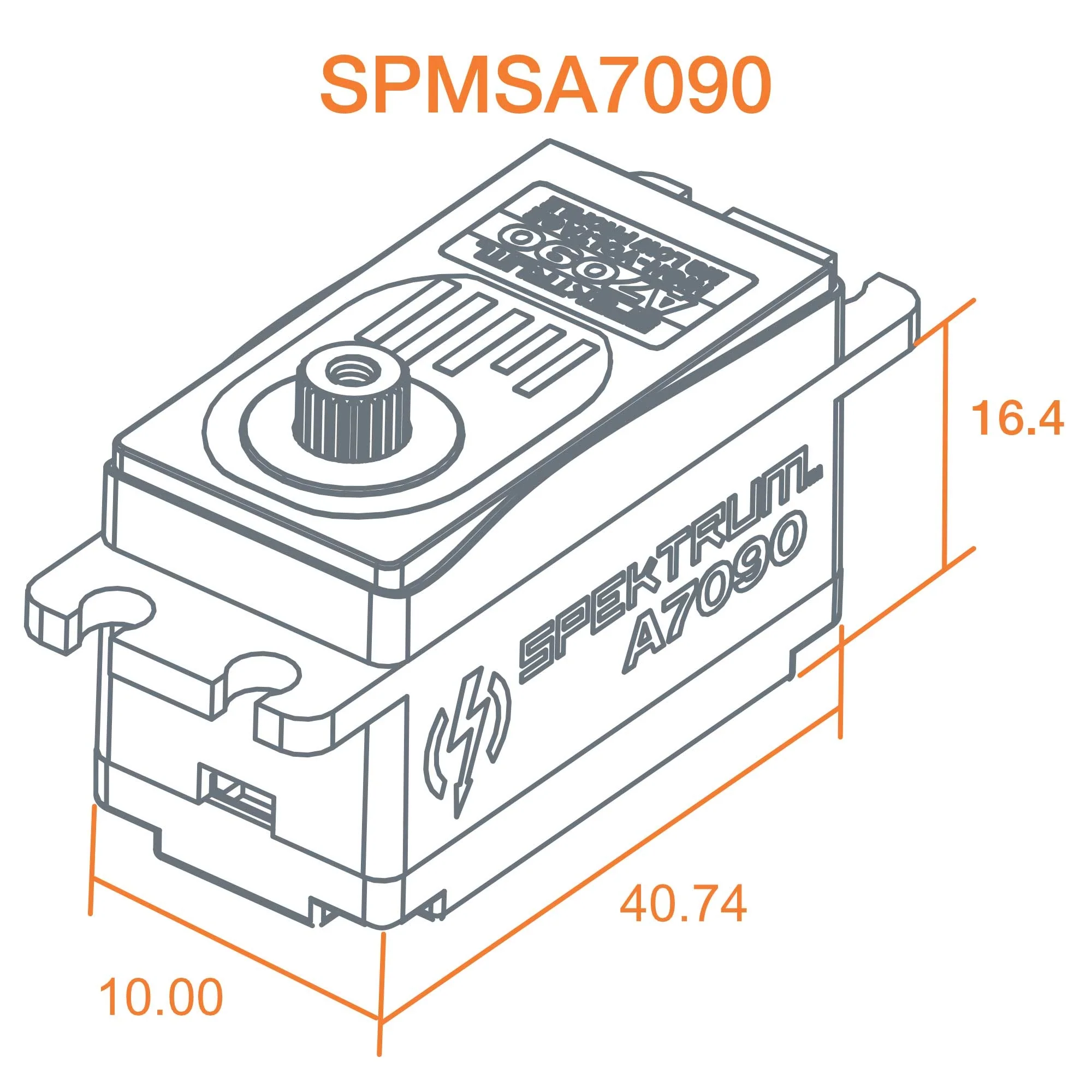 Spektrum A7090 Brushless Low Profile Metal Gear HV Servo 18kg@ 8.4v SPMSA7090 - Image 5