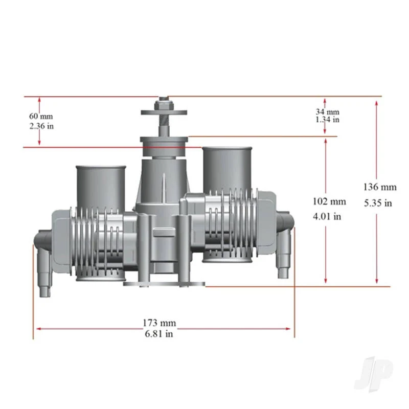 Stinger 20cc Twin Cylinder 2-Stroke Petrol Engine RCGF20T - Image 5