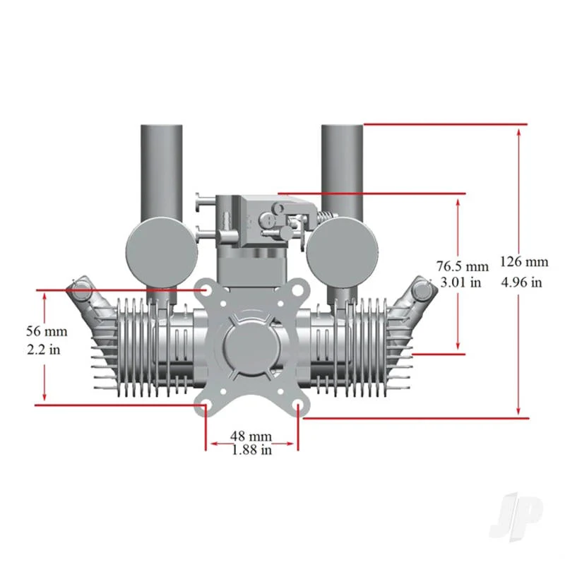 Stinger 20cc Twin Cylinder 2-Stroke Petrol Engine RCGF20T - Image 6