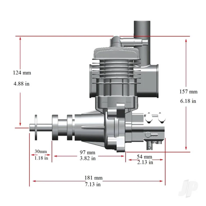 Stinger 35cc Single Cylinder Side Exhaust 2-Stroke Petrol Engine RCGF35SE - Image 6
