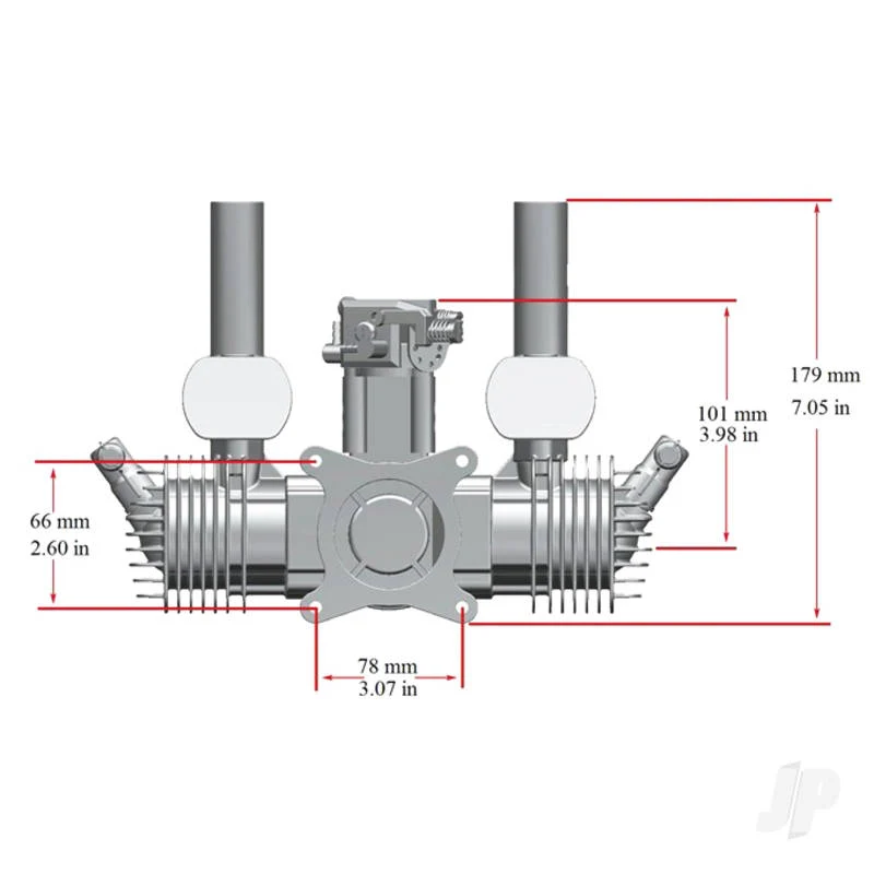 Stinger 70cc Twin Cylinder 2-Stroke Petrol Engine RCGF70T - Image 6