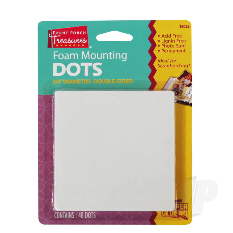 Super Glue Foam Mounting Dots,Double-Sided, .75in Diameter, (48 Dots) SUP16022