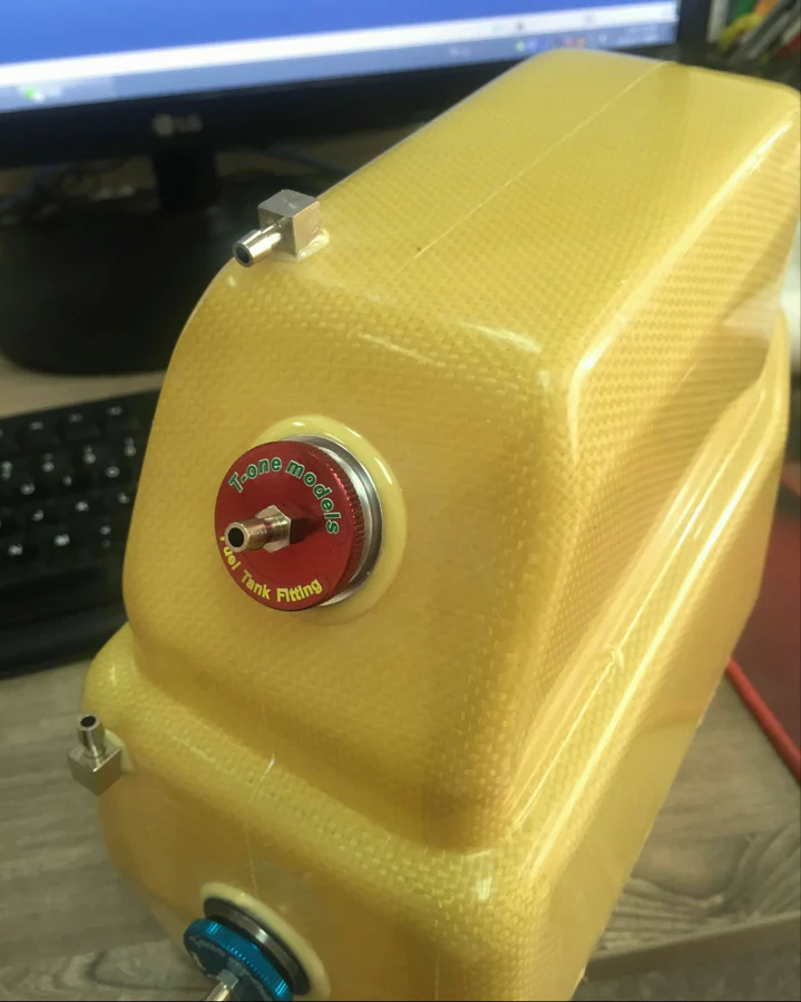 T1 Kevlar Twin Fuel & Smoke Tank with Alloy Tank Fittings By T-One Models For Fortune - Image 5