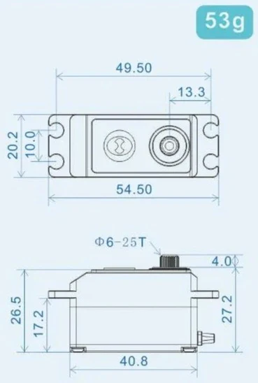Theta Razor D1 Servo w/Gyro NFC HV Low Profile 16kg/0.07@3A/8.4V TS-RD1G - Image 2