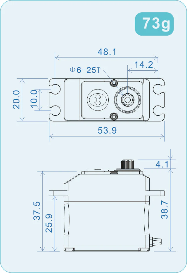 Theta Razor F3C Servo Set (4pcs) 48kg/0.056@5A/8.4V TS-F3C - Image 2
