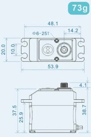 Theta Razor T1 NFC HV Brushless Tail Servo - Black 30kg/0.39@5A/8.4V TS-RT1B - Image 2