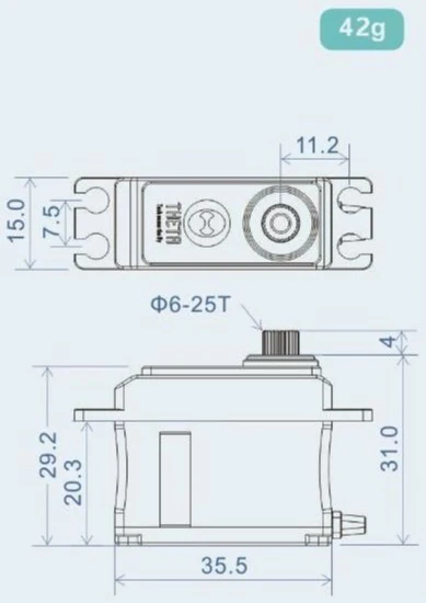 Theta Sabre T1 NFC HV Mini Brushless Servo 9KG/0.05@8.4V TS-ST1 - Image 2