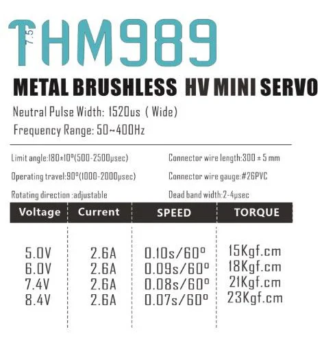 Theta THM989 67" Mini High Voltage Servo 23kg/0.07@2.6A/8.4V TS-THM989 - Image 2