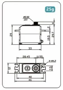 Theta THS388 F3A Brushless Servo PEEK 11kg/0.07@3A/8.4V TS-THM388 - Image 3