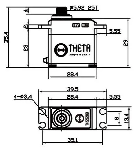 Theta THS928B Micro Brushless Servo 10.5kg/0.056@8.4V TS-THS928B - Image 2