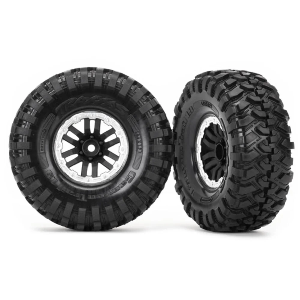 Traxxas Tires and wheels assembled glued (TRX-4 satin beadlock wheels Canyon Trail 1.9 tires) (1 Wheel) TRX8272X