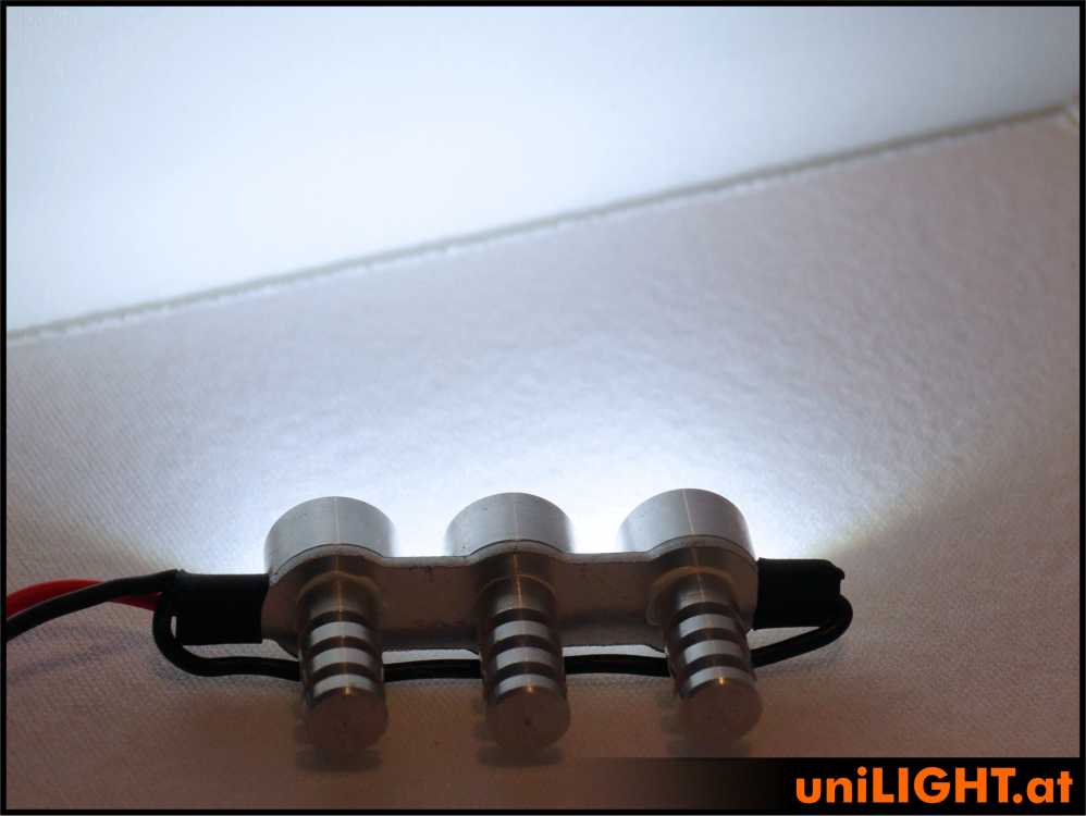 UniLight 12mm Triple-Spotlight, 3X2W - White - Image 2