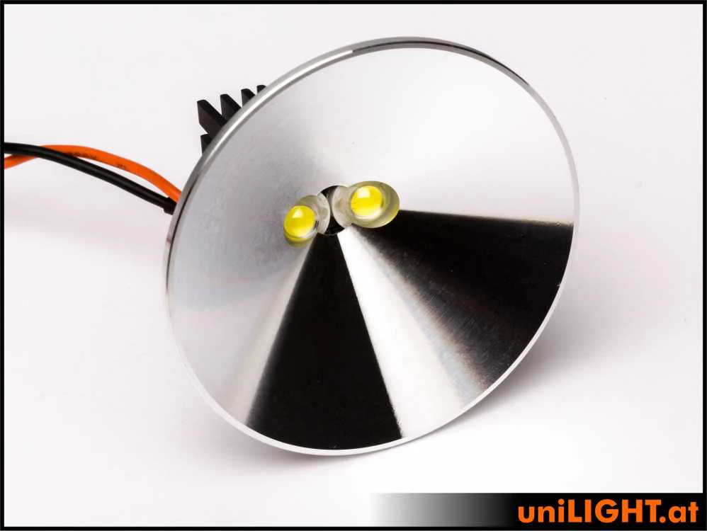 UniLight 50mm Alu-Spotlight, 8Wx2, T-Fuse - White