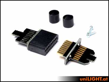 UniLight Lite cable connection, 6 Primary (2 Servo) 4 Secondary Pins (Finish: Assembled (2 pair, m/f) - Image 4