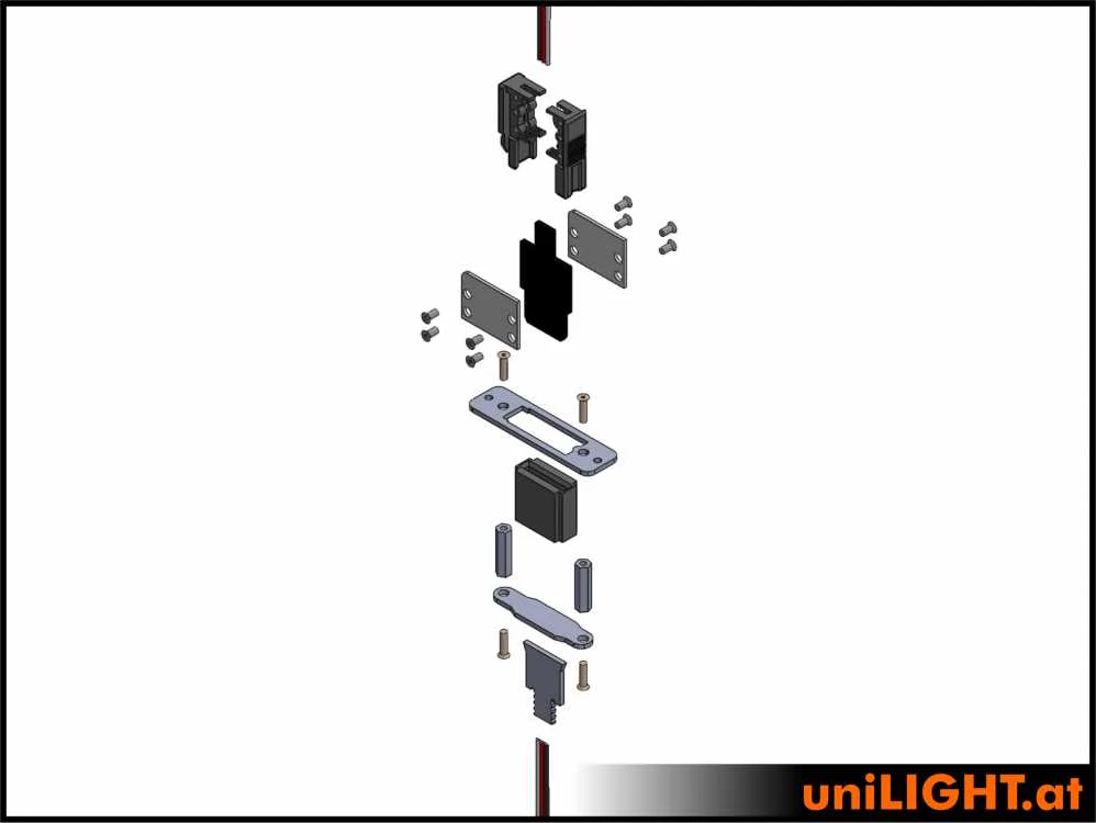 UniLight Locking Cable Connection, 3 Primary Pin (1 Servo) (Assembled (2 Pair, M/F) - Image 7