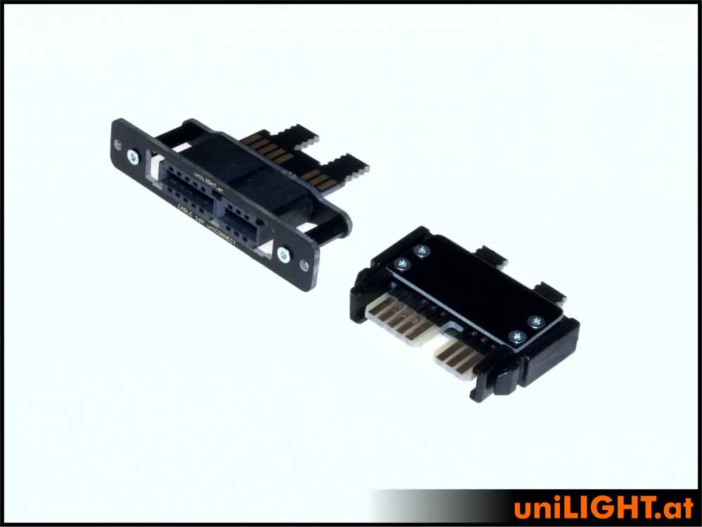 UniLight Locking Cable Connection, 6 Primary Pins (2 Servos) (Assembled With Cable (1 Pair, M/F) CABLE-6P