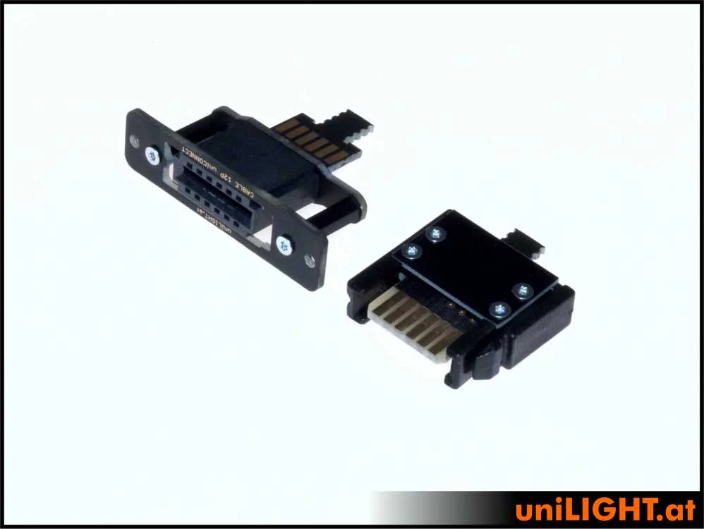 UniLight Locking Cable Connection, 6 Primary Pins (2 Servos) (2 Pair, M/F) CABLE-6P-RTW