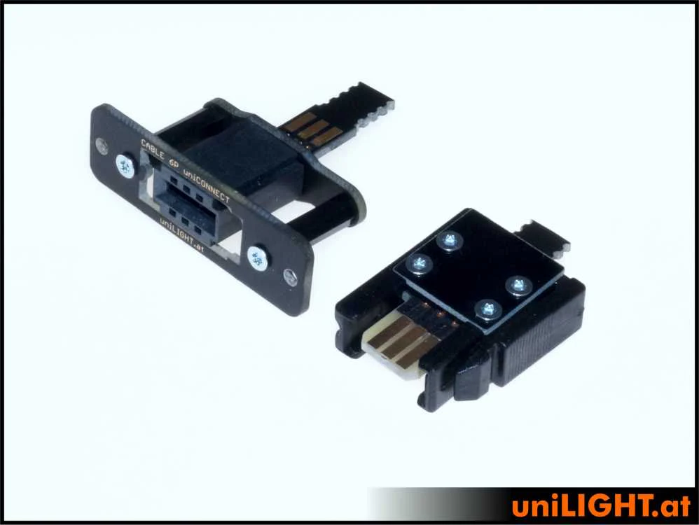 UniLight Locking Cable Connection, 6 Secondary Pins (Assembled (2 Pair, M/F) CABLE-6S-RTW
