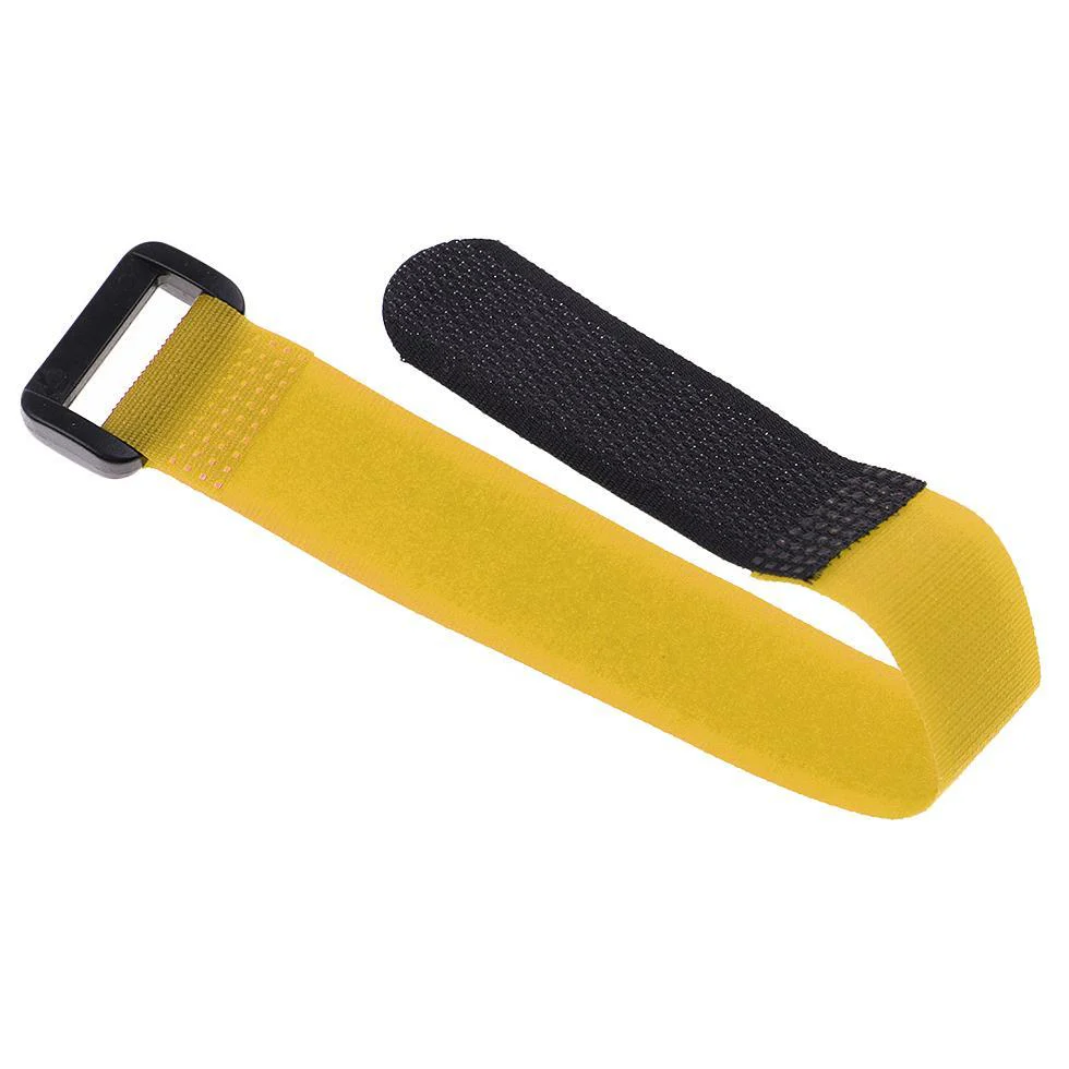 Velcro Battery Strap 200mm with Ring in Yellow - Image 2