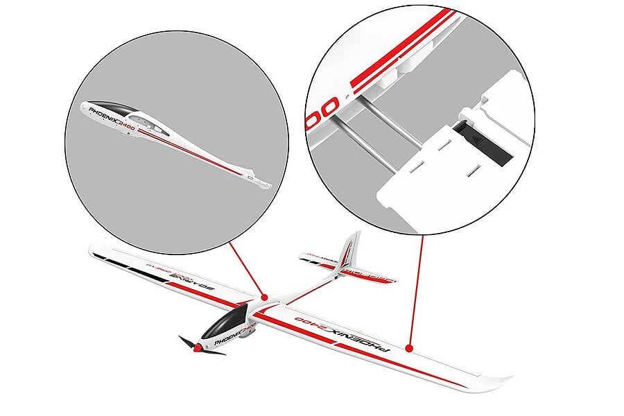 Volantex Phoenix 2400mm Glider w/ ABS Fuselage ARTF V759-03 - Image 9