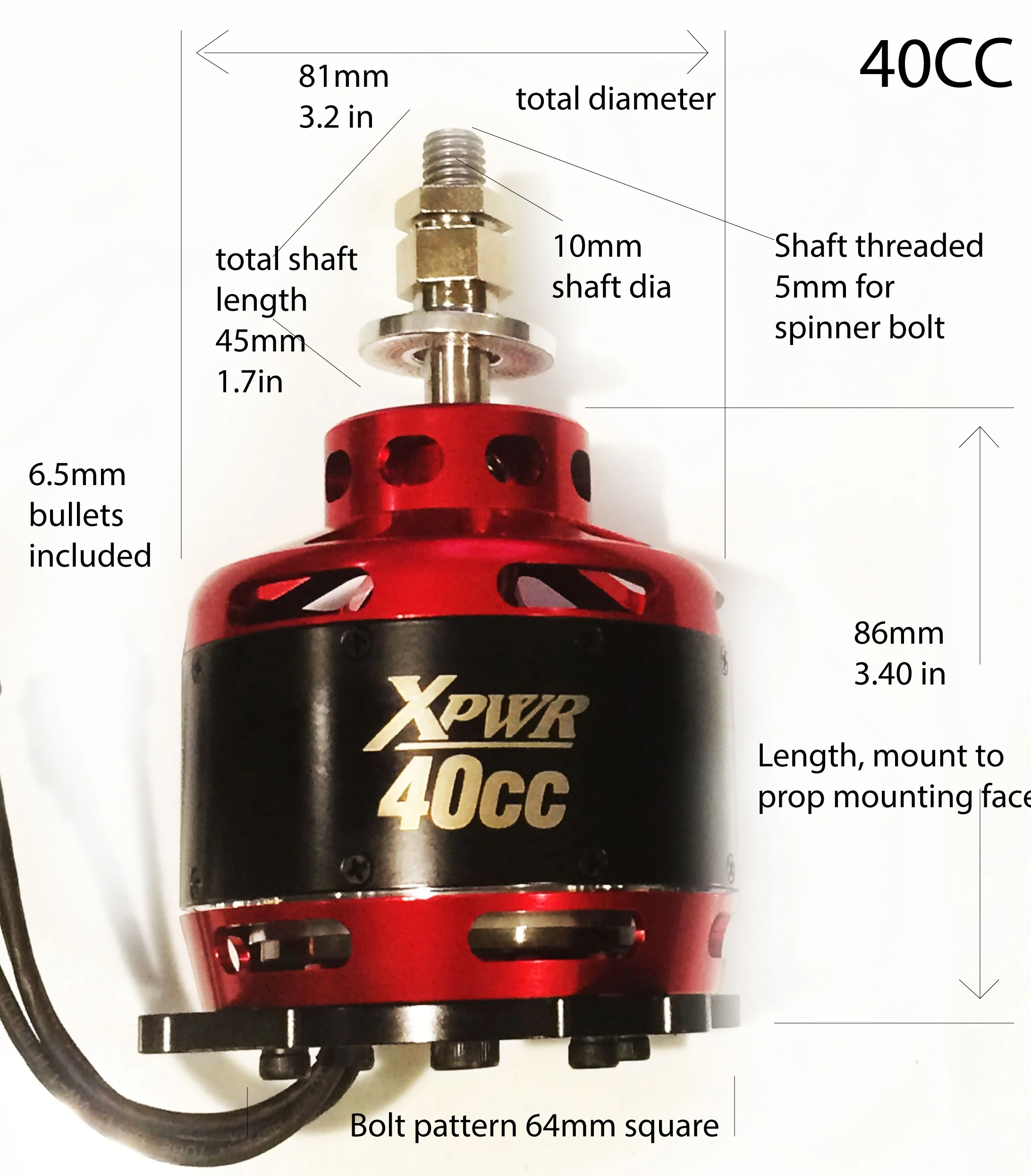 Xpwr 40CC Motor from Extreme Flight XPWR-40CC - Image 2