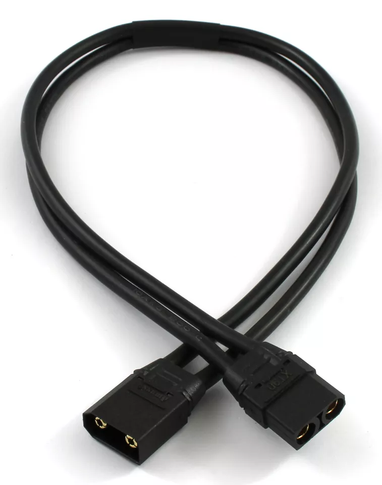XT90 Male to XT90 Female Extension Lead / Charge Lead 500mm Black
