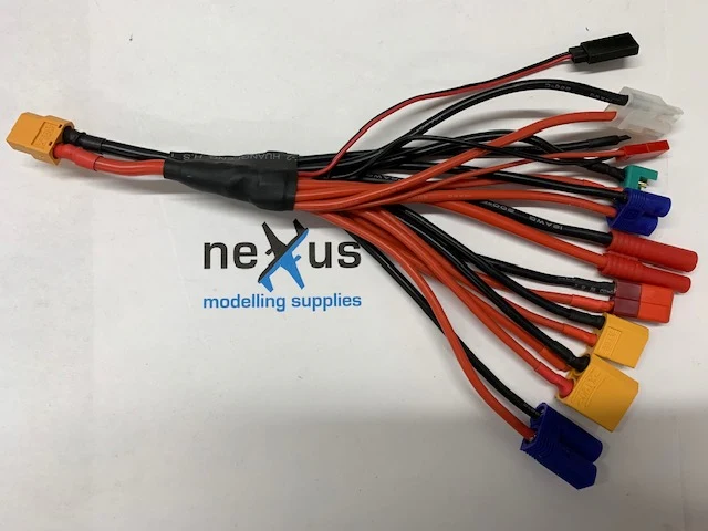 XT90 Output - 11 x Multi Charge Lead made with Heavy Duty Silicone Wire from Electriflyer Ideal for iCharger
